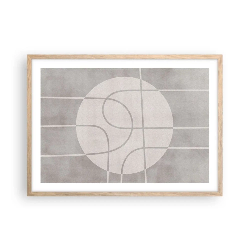 Plakát v rámu světlý dub - Kruhově a přímo - 70x50 cm