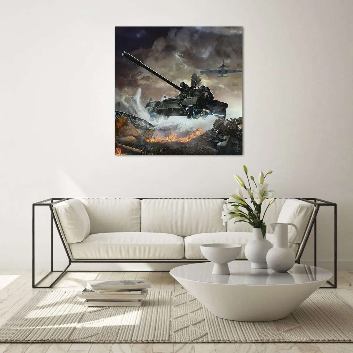 Obraz na skle - Bitva je hrozná a krásná - 40x40 cm
