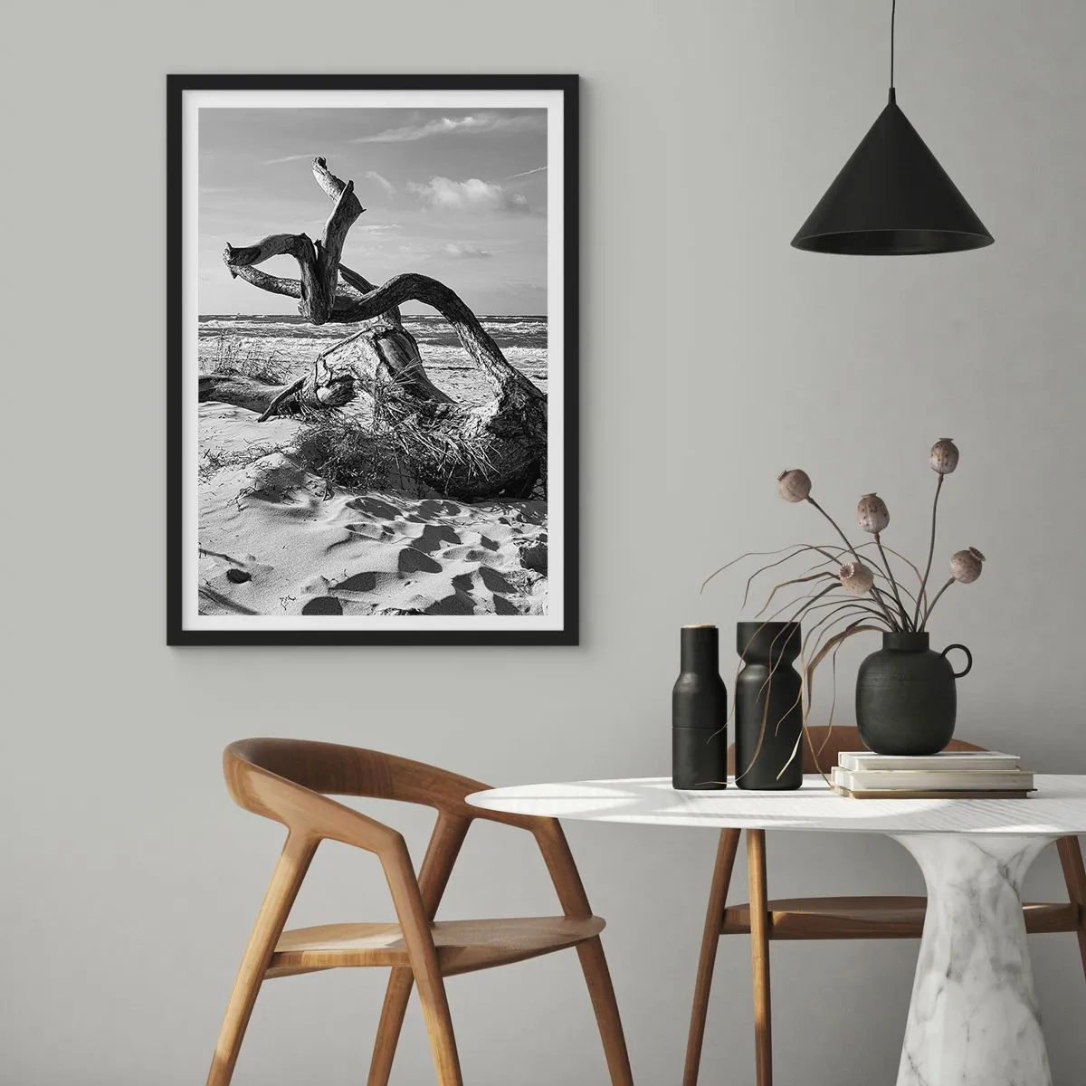 Plakát v černém rámu - Mořská socha - 30x40 cm