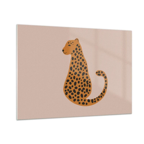 Obraz na skle - Leopardní vzor je v módě - 100x70 cm