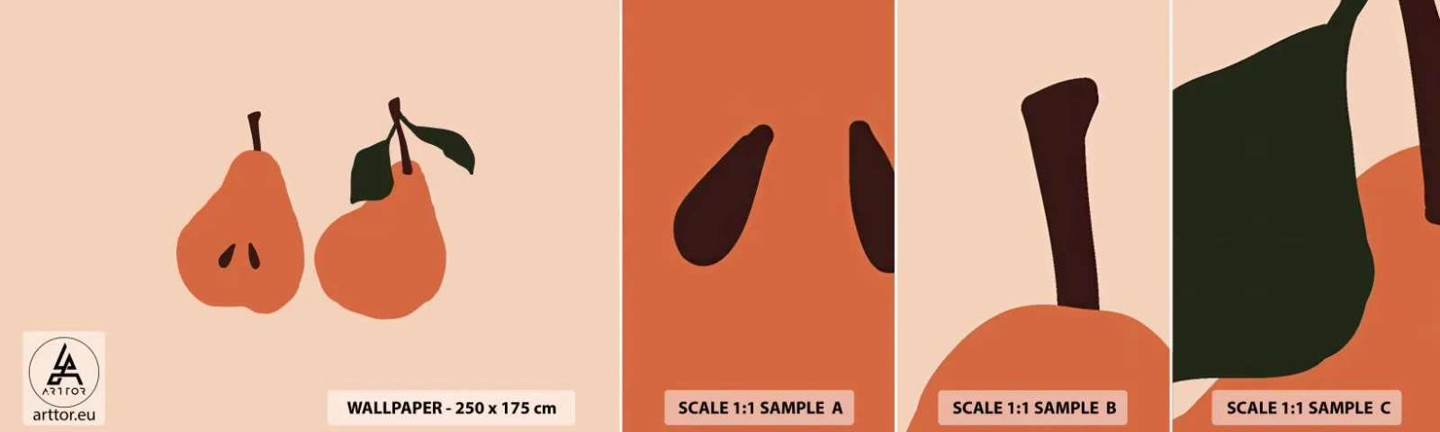 Fototapeta Vzorek Standard Eco - Čirá sladkost - Hruška, Ovoce, Minimalistický - 100x30 cm