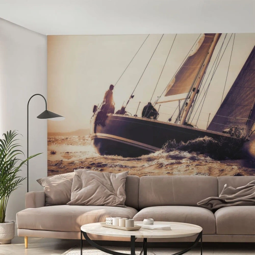Fototapeta Premium Sand - Pluj námořníku - Jachta, Moře, plachtění - 100x70 cm