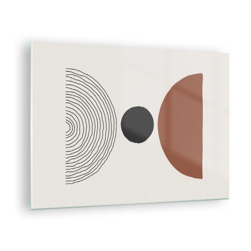 Obraz na skle - Abstraktní geometrické tvary na světlém pozadí - 70x50cm - V centru pozornosti - Moderní nástěnná dekorace do obývacího pokoje a ložnice ARTTOR