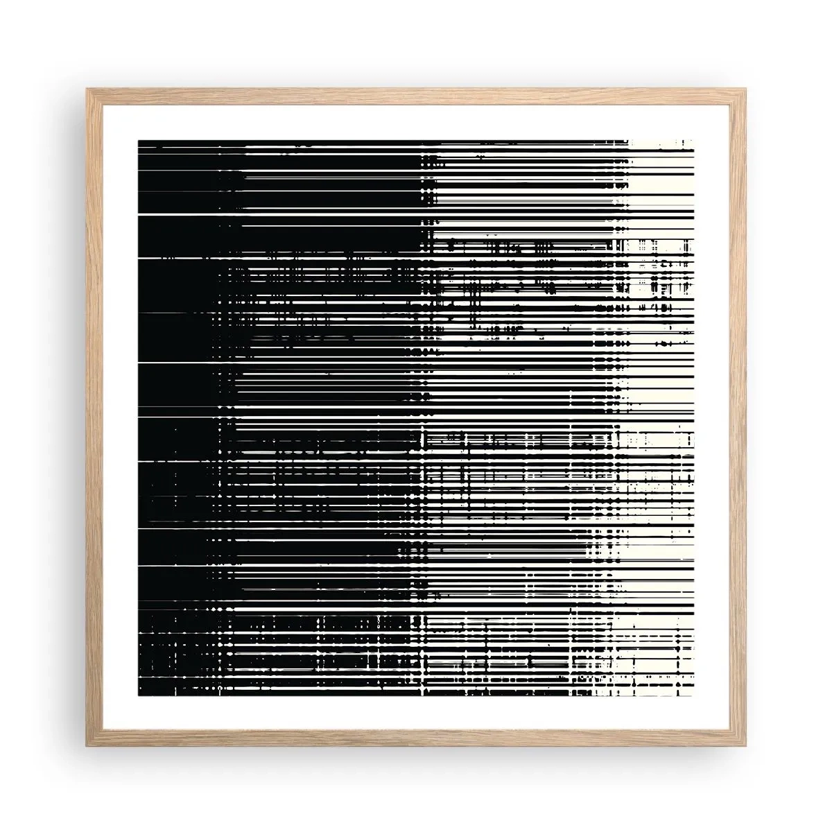 Plakát v rámu světlý dub - Vlny a vibrace - 60x60 cm