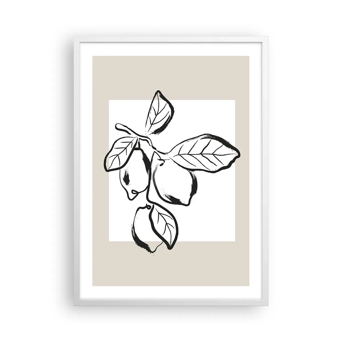 Plakát v bílém rámu - Kde citron dozrává… - 50x70 cm