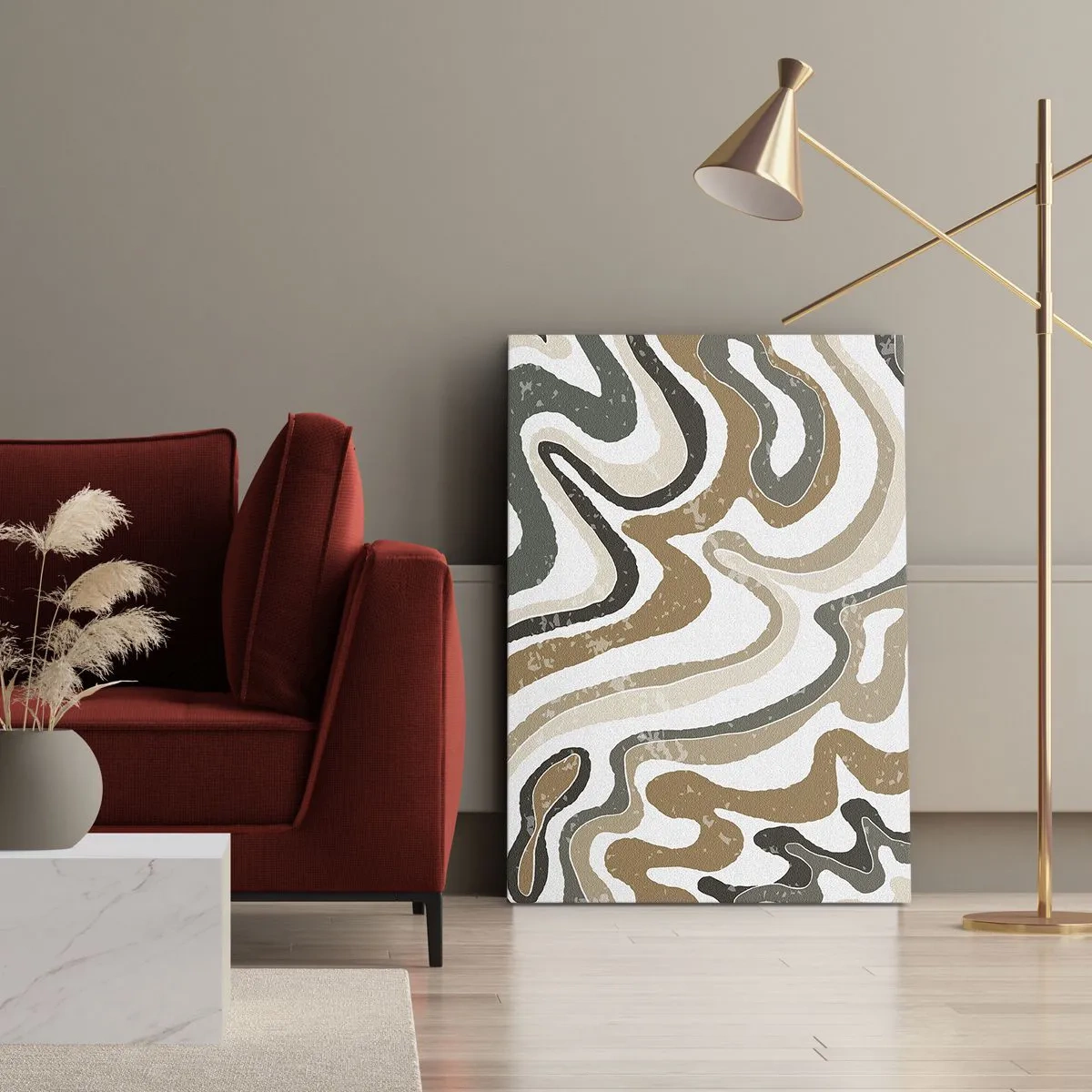 Obraz na plátně - Meandry zemitých barev - 50x70 cm