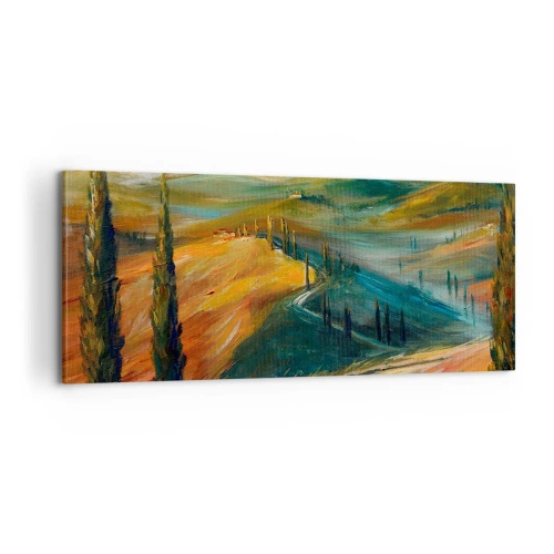 Obraz na plátně - Toskánská krajina - 100x40 cm