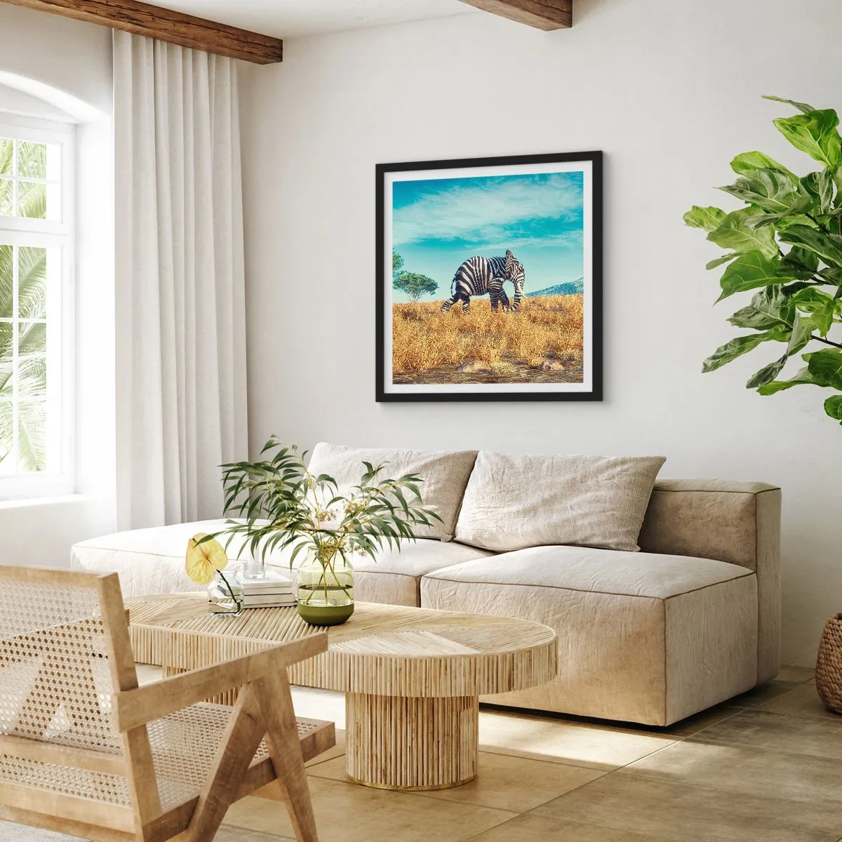 Plakát v černém rámu - Šedá už není v módě - 40x40 cm