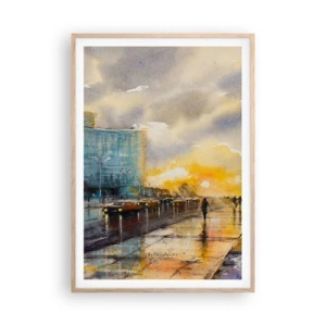 Plakát v rámu světlý dub - Život na pobřeží - 70x100 cm