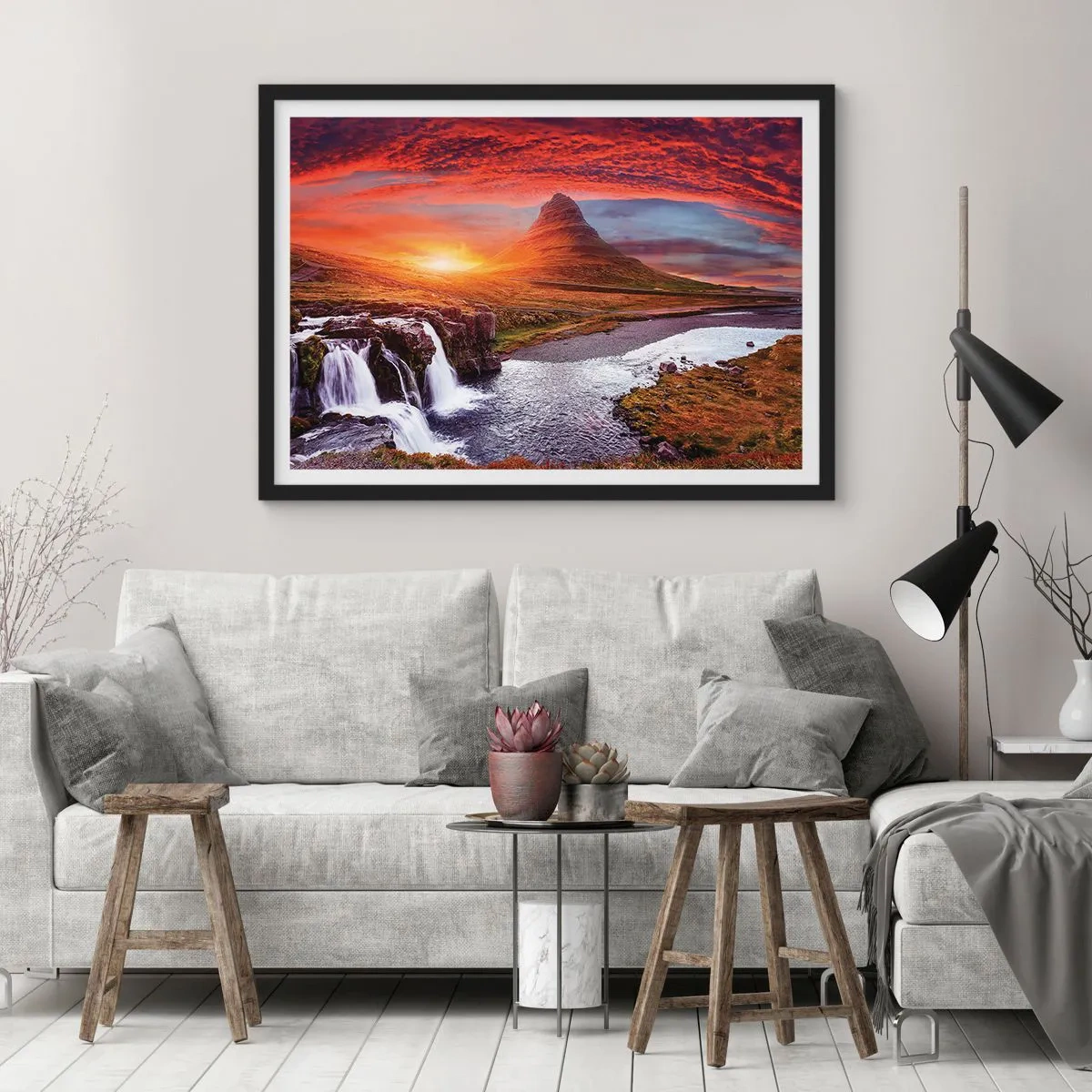 Plakát v černém rámu - Pohled na Středozem - 50x40 cm