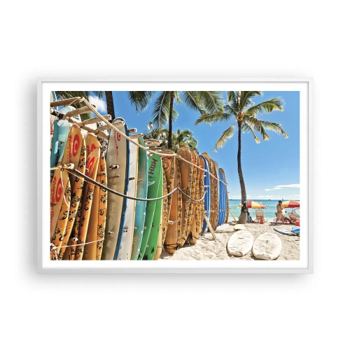 Plakát v bílém rámu - Slunečná zábava - 100x70 cm