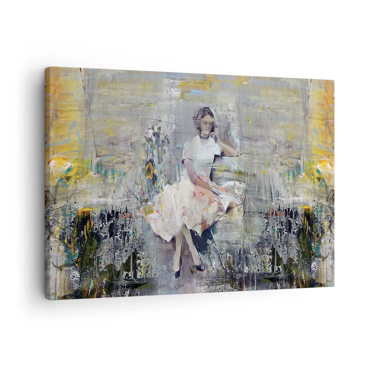 Obraz na plátně - Umělecký portrét ženy v pastelových barvách - 70x50cm - Klasická a moderní - Moderní nástěnná dekorace do obývacího pokoje a ložnice ARTTOR