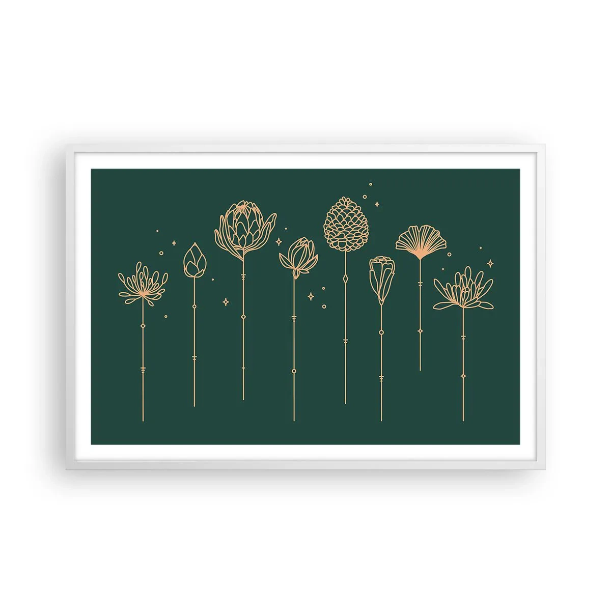 Plakát v bílém rámu - Bylinky - 91x61 cm