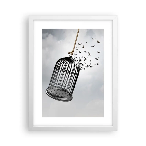 Plakát v bílém rámu - Víra… naděje… svoboda! - 30x40 cm