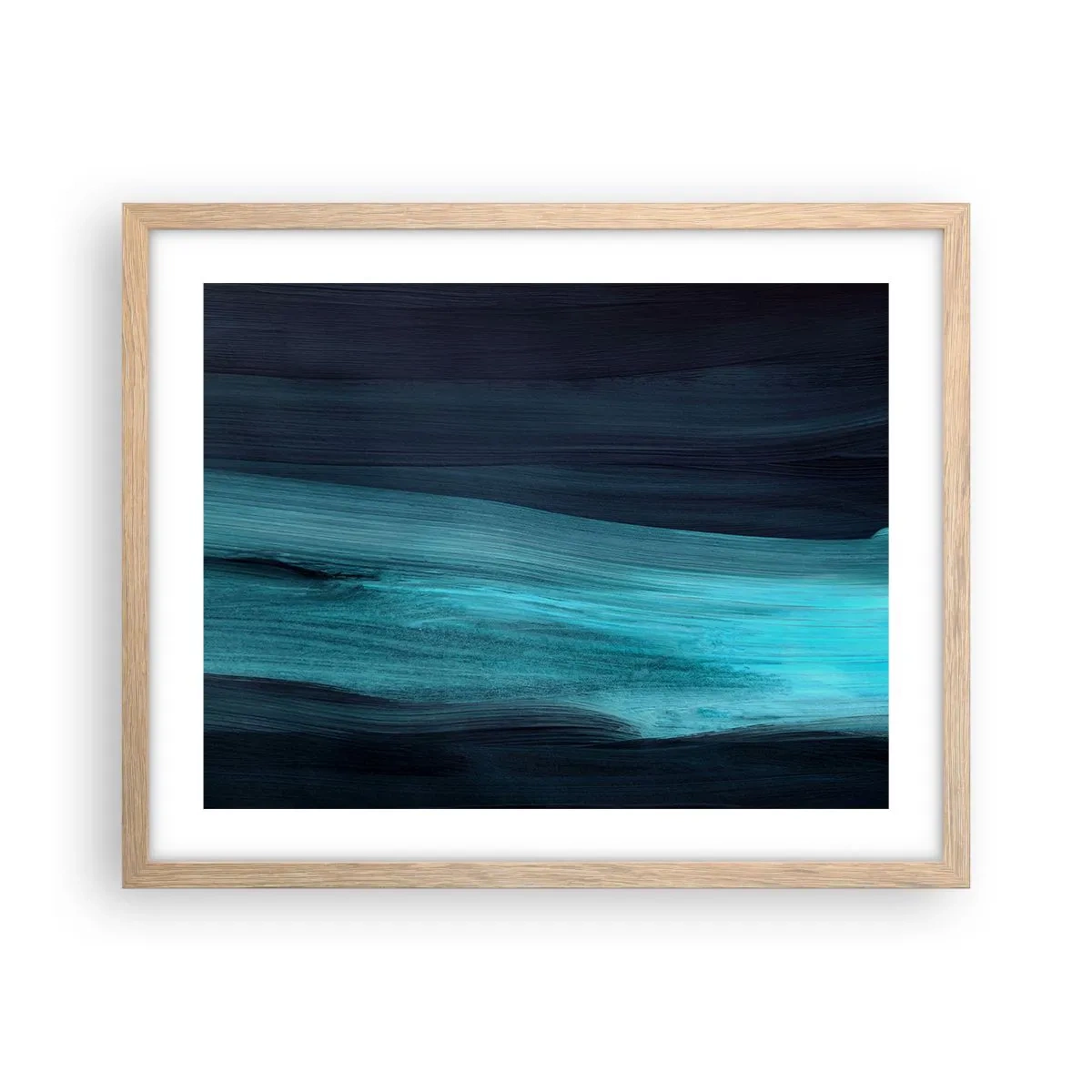 Plakát v rámu světlý dub - Pluj s proudem - 50x40 cm