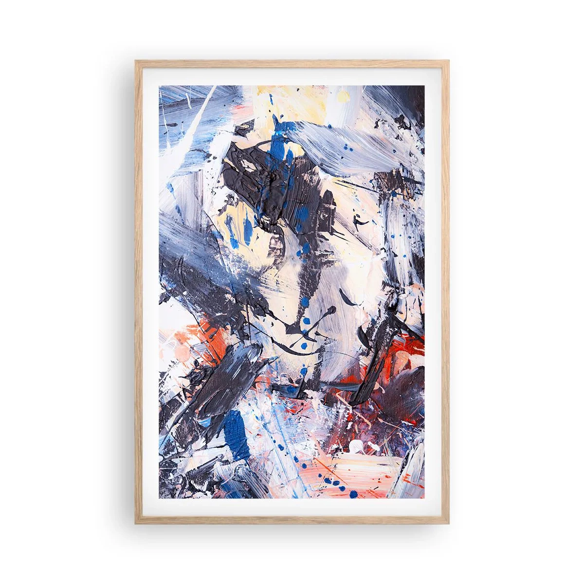 Plakát v rámu světlý dub - Bláznivý tanec abstrakce - 61x91 cm