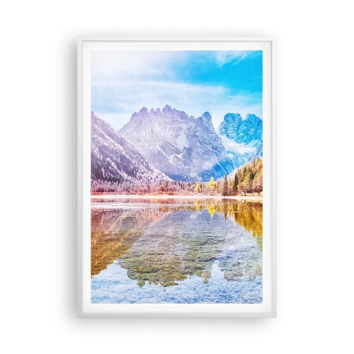 Plakát v bílém rámu - A v horách už je podzim - 70x100 cm