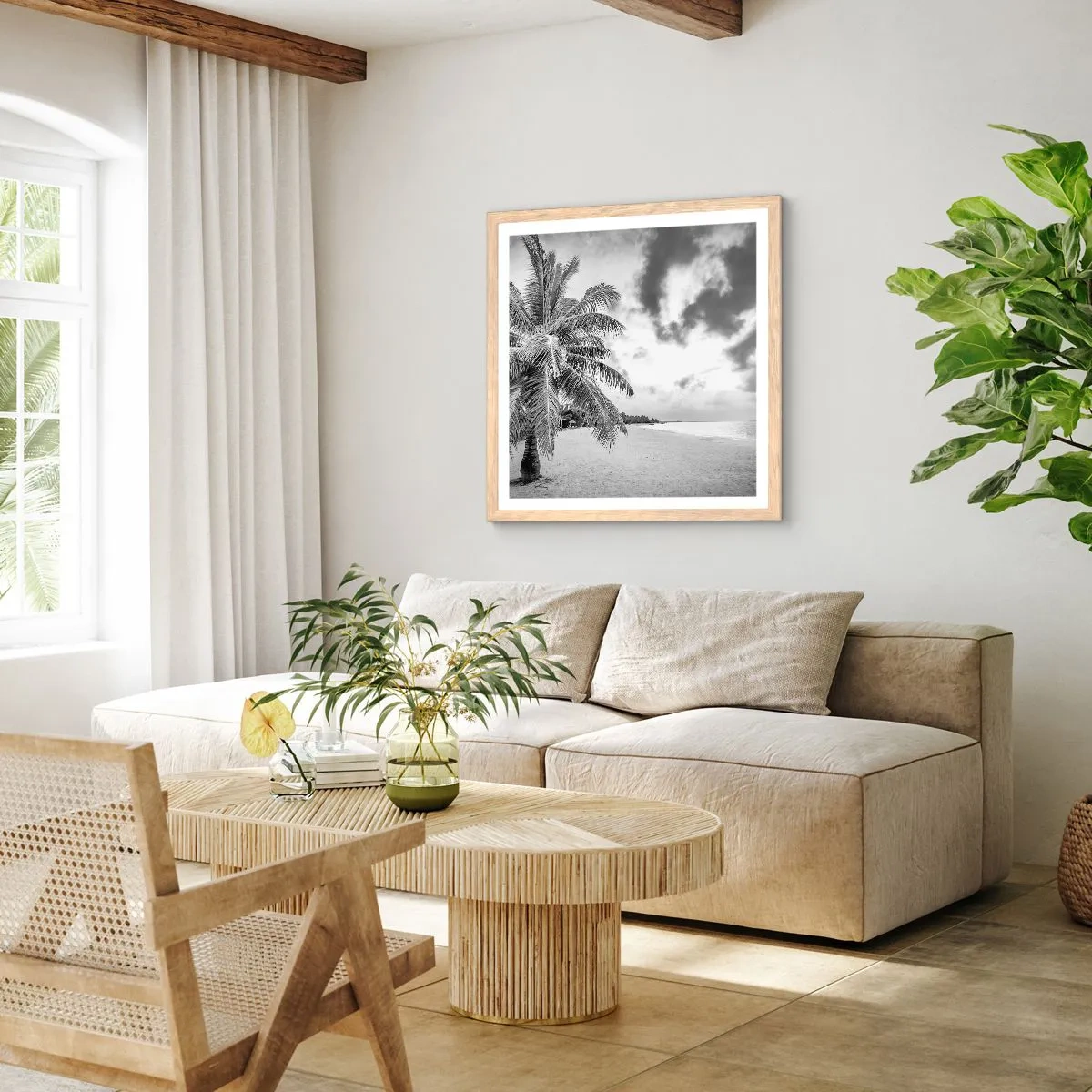 Plakát v rámu světlý dub - Když toužíš po samotě…. - 40x40 cm