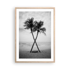 Plakát v rámu světlý dub - Něžná přítomnost - 50x70 cm