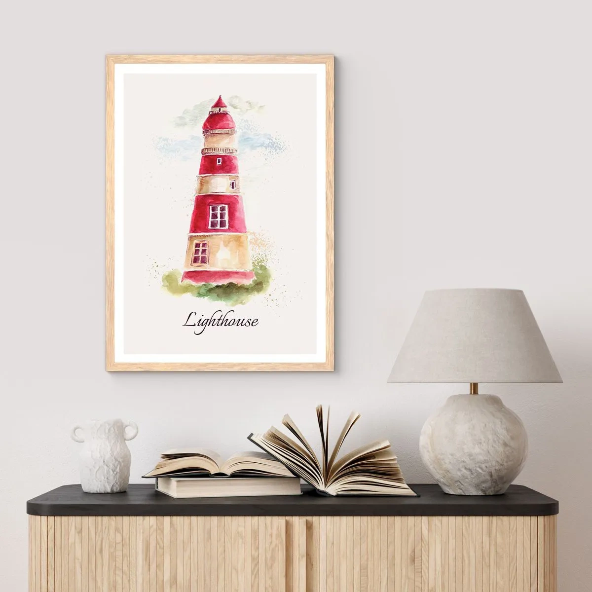 Plakát v rámu světlý dub - Tady je vždy počasí - 50x70 cm