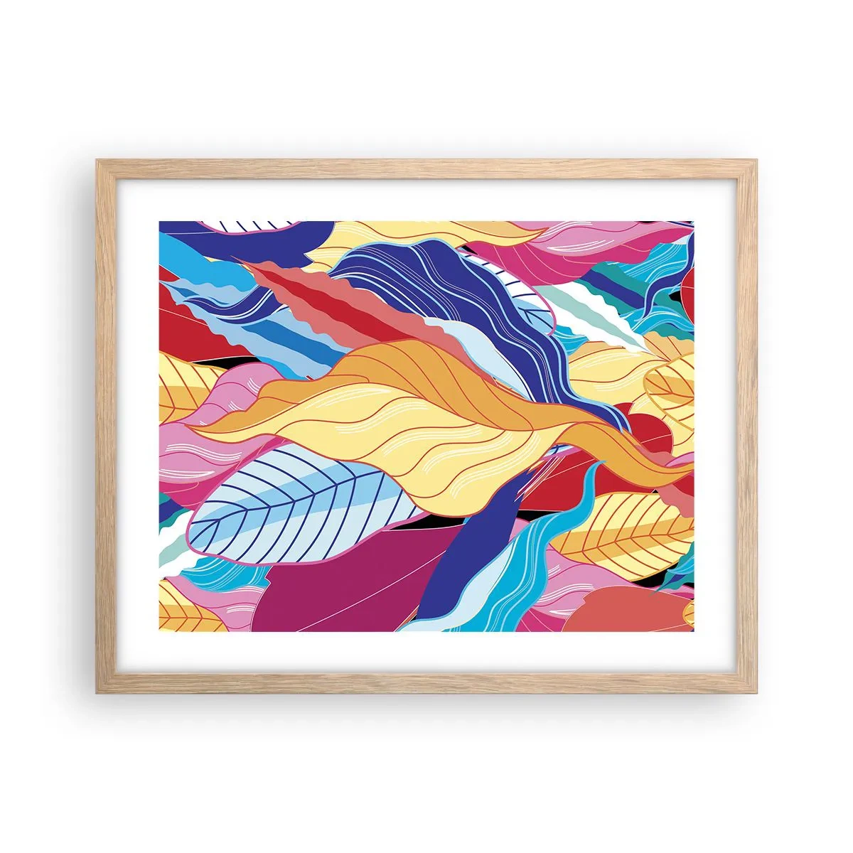 Plakát v rámu světlý dub - Barevný nepořádek - 50x40 cm