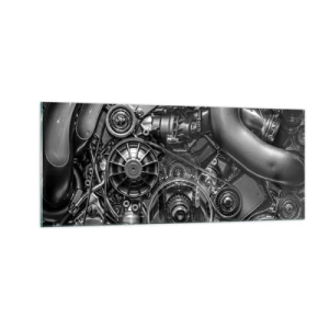 Obraz na skle - Poezie mechaniky - 100x40 cm