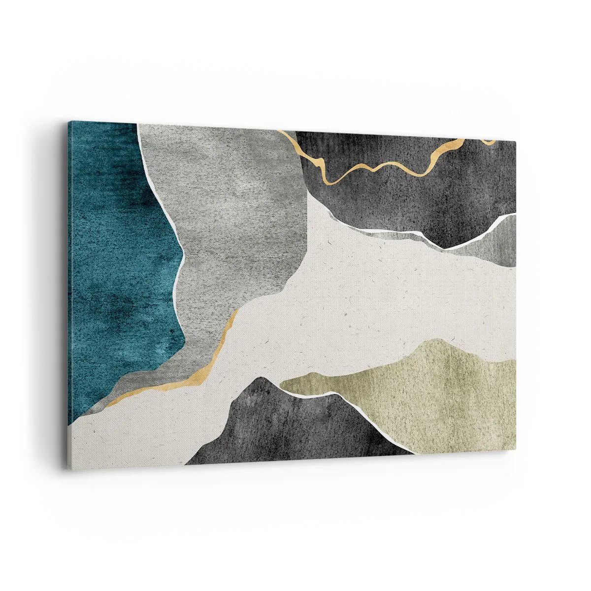 Obraz na plátně - Mozaiková kompozice se zlatou nití - 120x80 cm