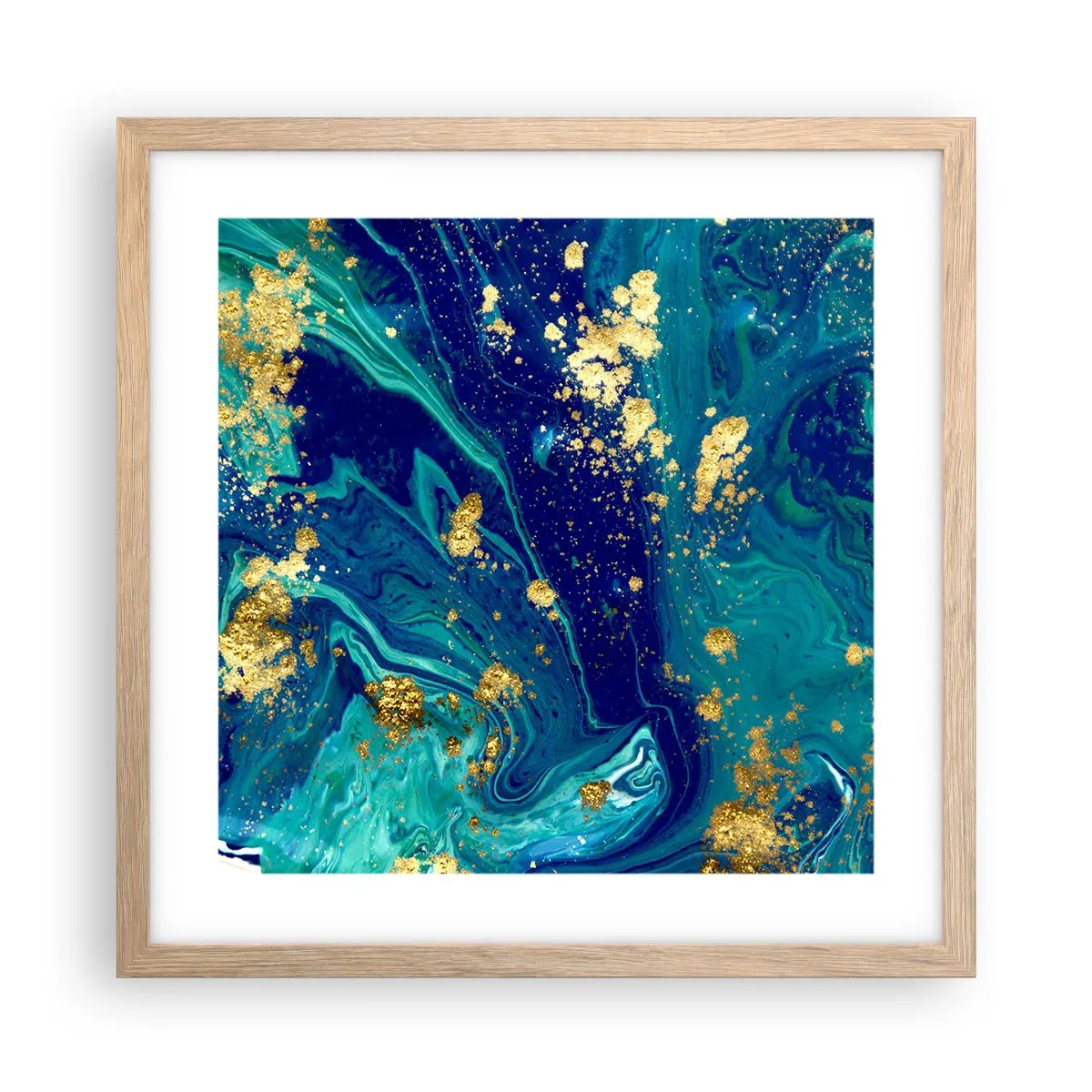 Plakát v rámu světlý dub - Plátky slunce - 40x40 cm