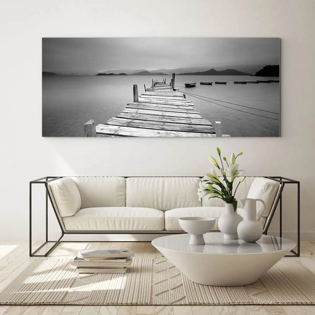 Obraz na skle - Za horami, za moři - 100x40 cm