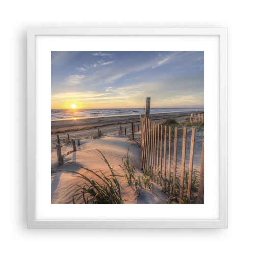 Plakát v bílém rámu - Odlesk a stín větru - 40x40 cm