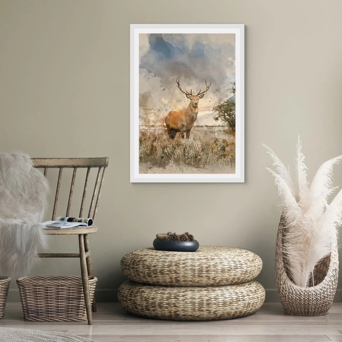 Plakát v bílém rámu - Důstojnost - síla - majestátnost - 70x100 cm