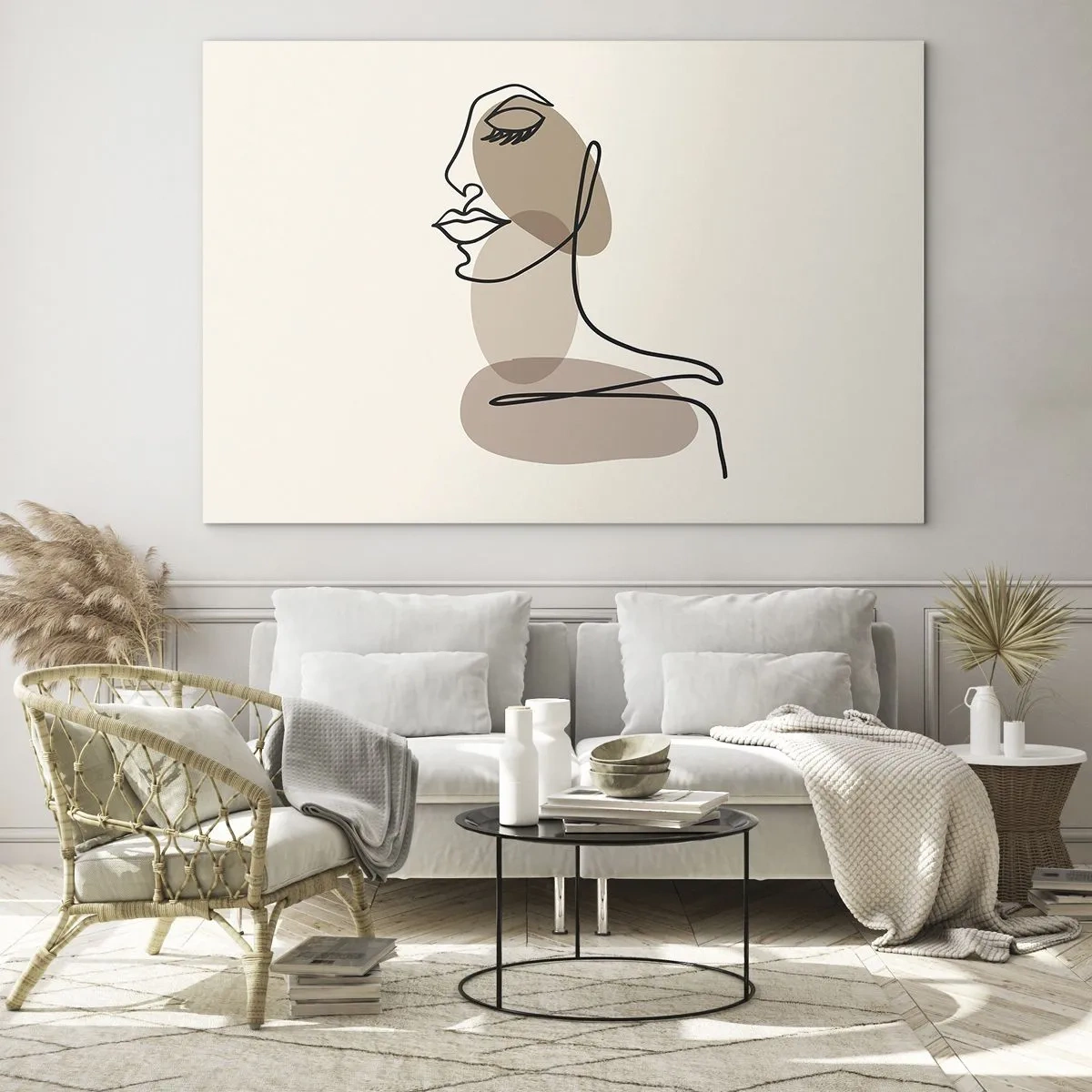 Obraz na skle - Při poslechu samé sebe - 100x70 cm