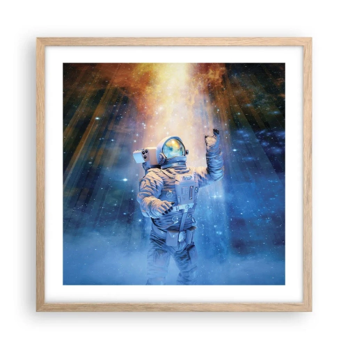 Plakát v rámu světlý dub - Konečně v cíli - 50x50 cm