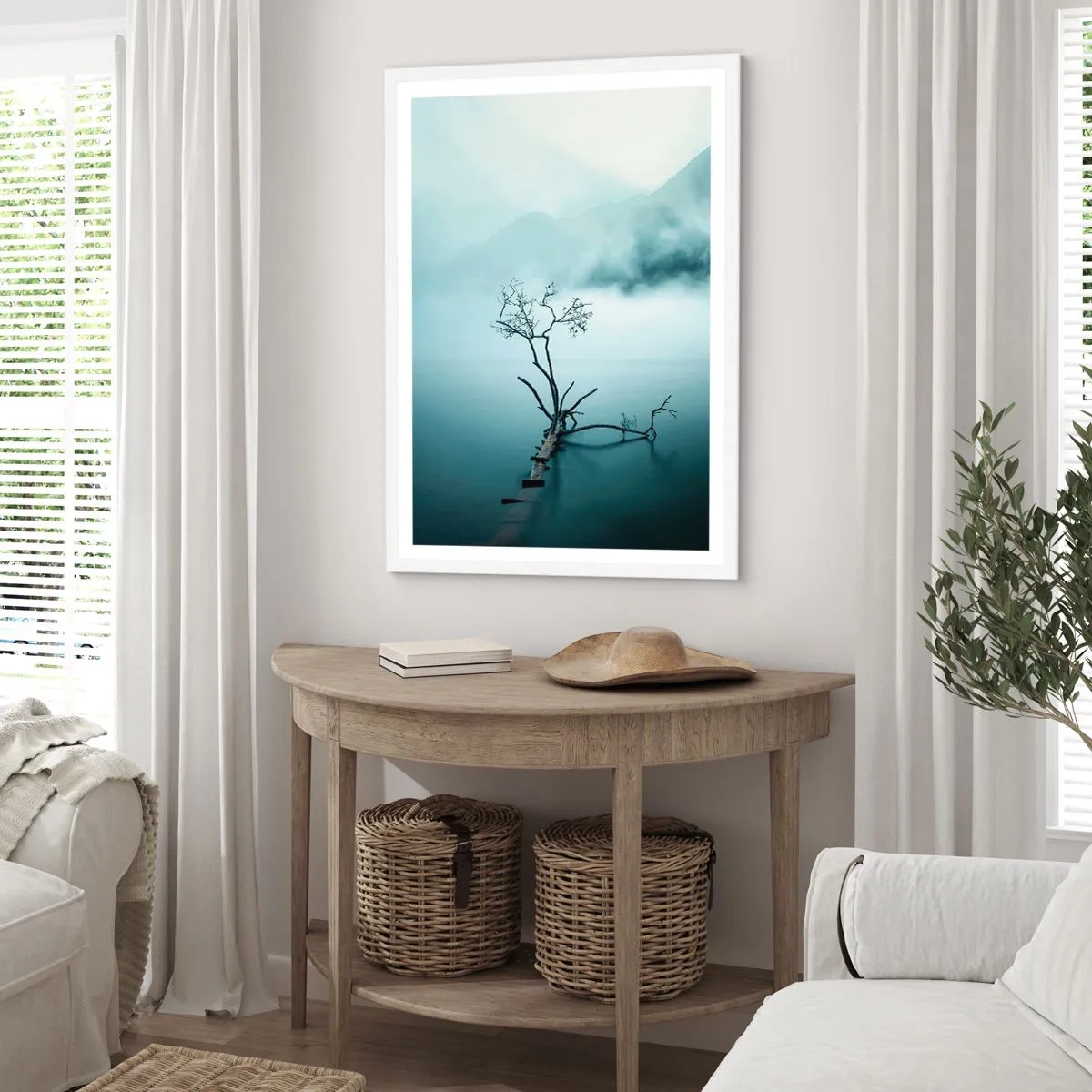 Plakát v bílém rámu - Z vody a mlhy - 70x100 cm