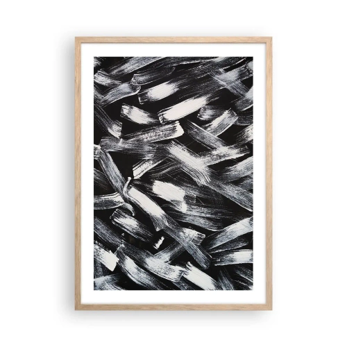 Plakát v rámu světlý dub - Abstrakce v industriálním duchu - 50x70 cm