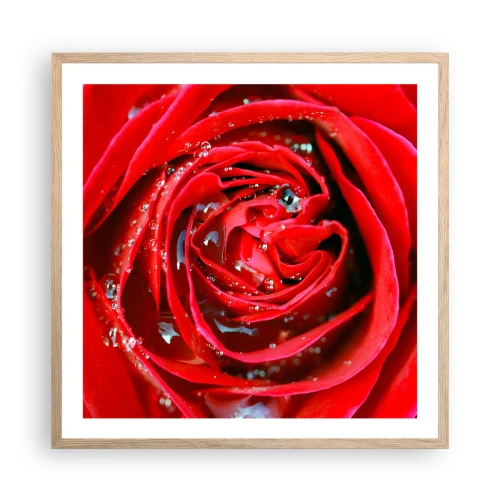 Plakát v rámu světlý dub - V kapkách rosy - 60x60 cm