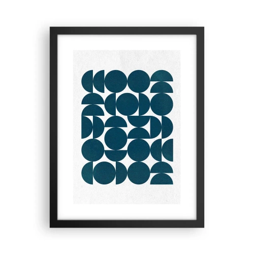 Plakát v černém rámu - Kruhy a půlkruhy - 30x40 cm
