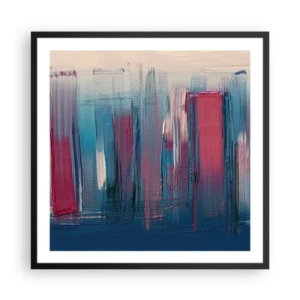 Plakát v černém rámu - Vertikální kompozice v modré a červené - 60x60 cm