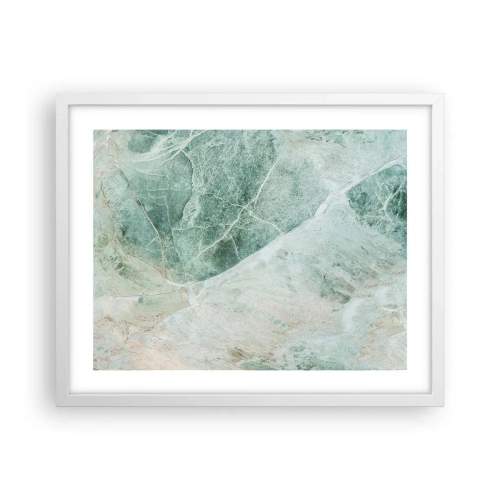 Plakát v bílém rámu - Ctný chlad kamene - 50x40 cm