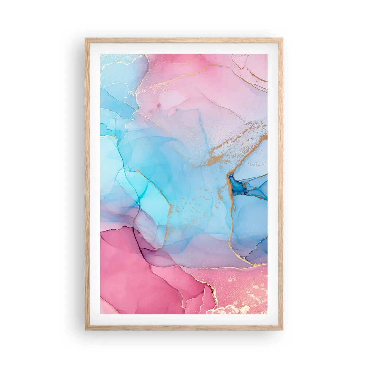 Plakát v rámu světlý dub - Setkávání a prolínání - 61x91 cm