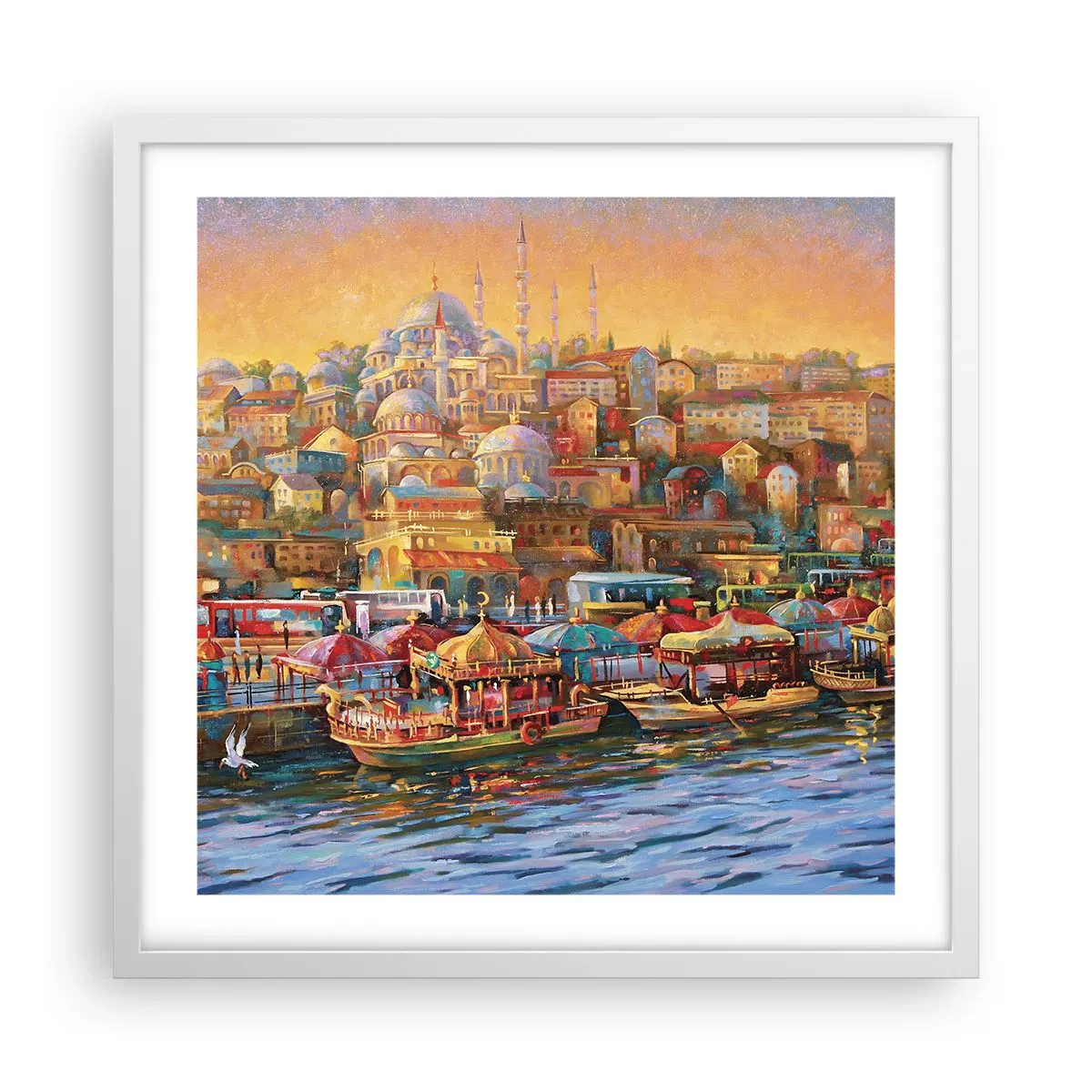 Plakát v bílém rámu - Istanbulský příběh - 50x50 cm