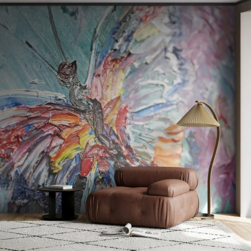 Fototapeta Premium Canvas - Namalovaný přírodou - Abstrakce, Motýl, Kus - 350x256 cm