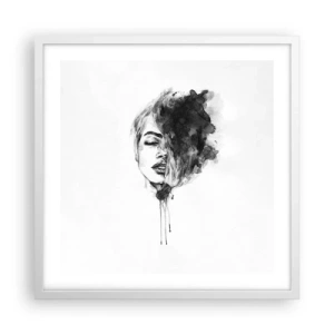 Plakát v bílém rámu - O čem sní dívka - 50x50 cm