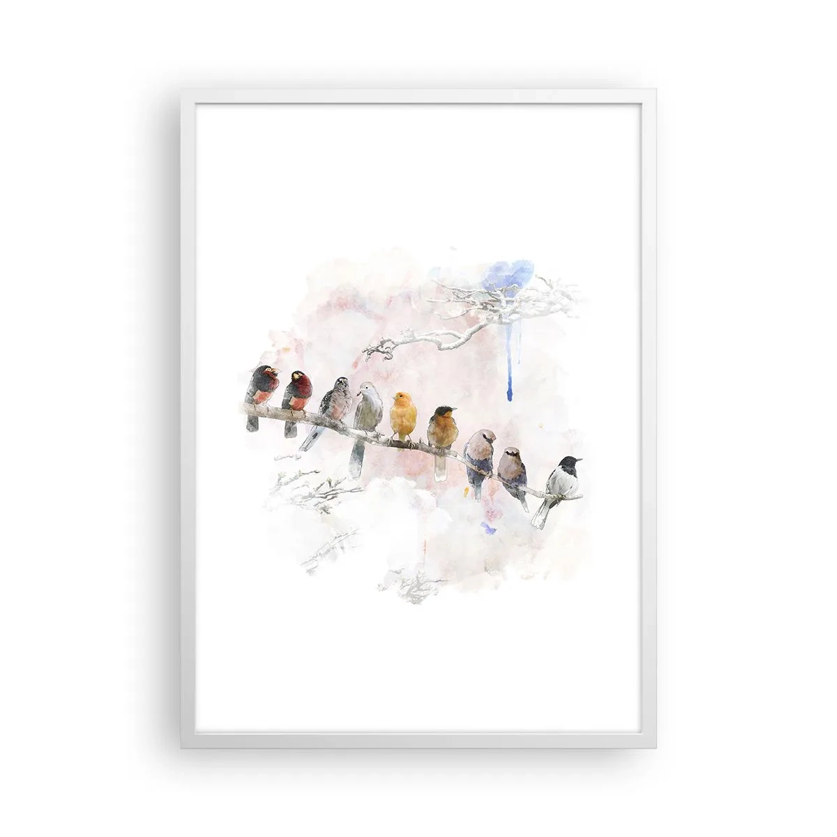 Plakát v bílém rámu - Okřídlené setkání - 50x70 cm