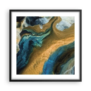 Plakát v černém rámu - Modrá – žlutá – vzájemné vlivy - 50x50 cm