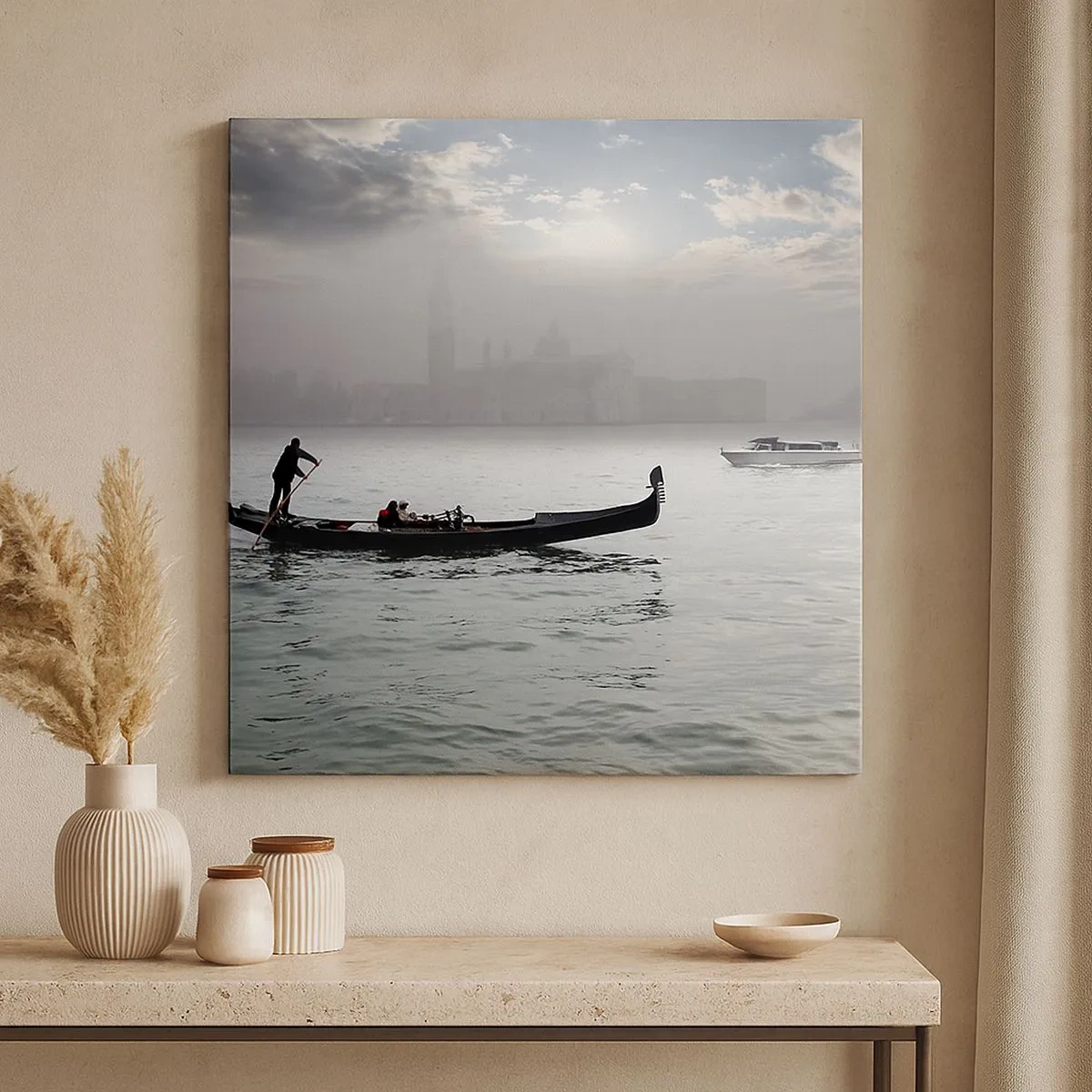 Obraz na plátně - Pohádkové město z vody a mlhy - 30x30 cm