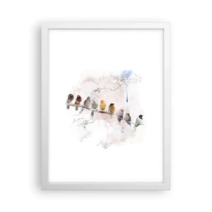 Plakát v bílém rámu - Okřídlené setkání - 30x40 cm