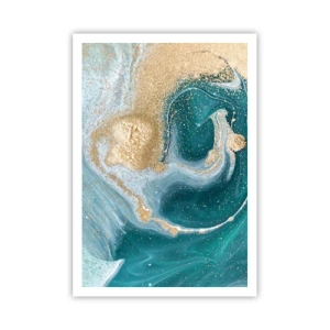 Plakát - Vír zlaté a tyrkysové - 70x100 cm