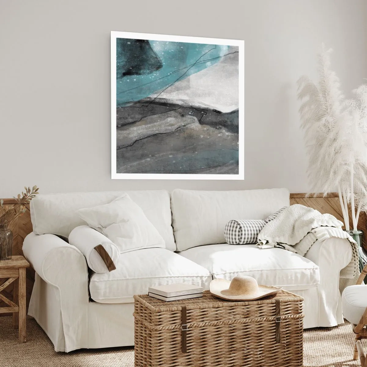 Plakát - Abstrakce: skály a led - 40x40 cm