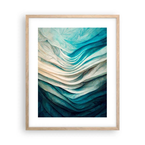 Plakát v rámu světlý dub - Modrá neukojitelnost - 40x50 cm
